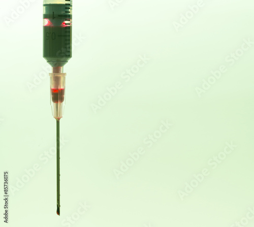 Syringe with red color