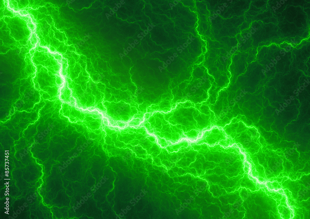 Fantasy green lightning, abstract electrical background Stock Illustration  | Adobe Stock