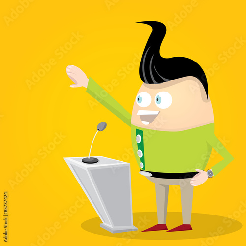 Speaker icon. Orator speaking from tribune