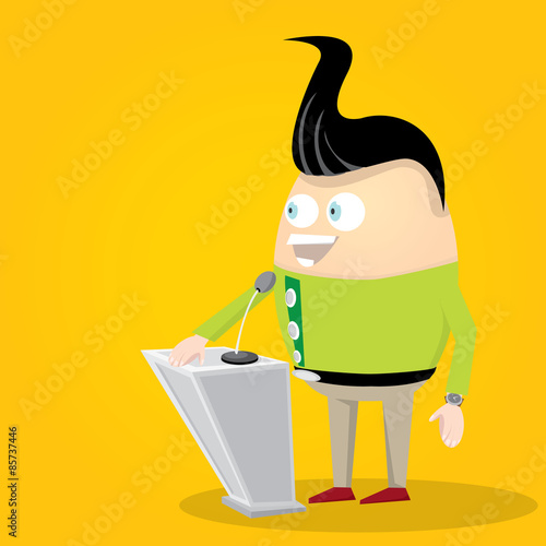 Speaker icon. Orator speaking from tribune