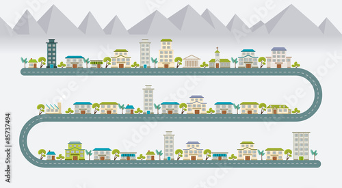 Streets of a colorful city
