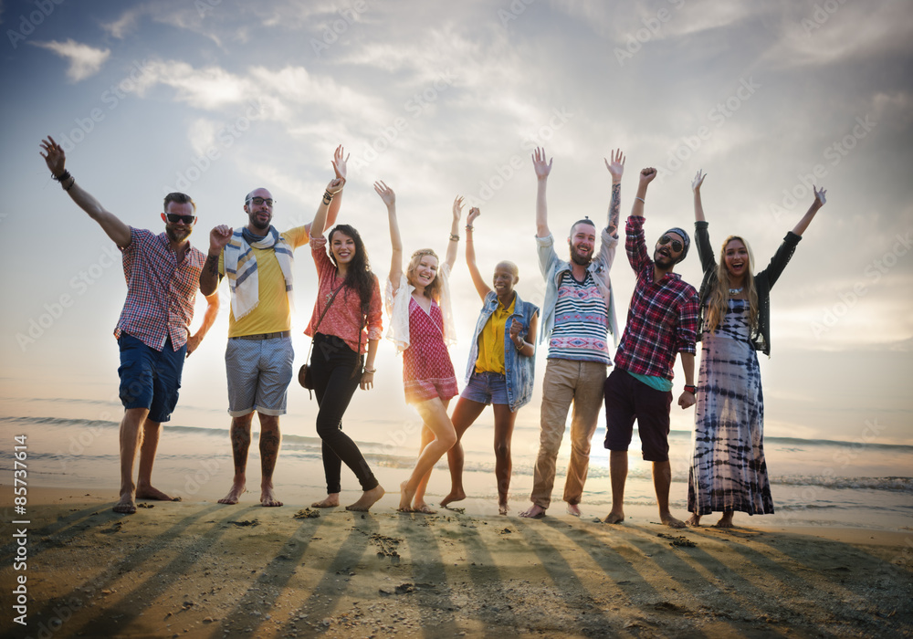 Obraz premium Friendship Freedom Beach Summer Holiday Concept