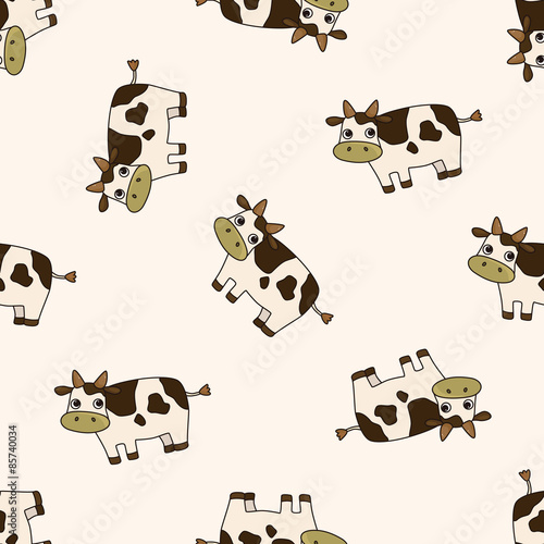 animal cow cartoon , cartoon seamless pattern background