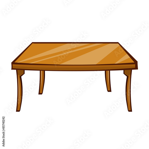 Wooden table isolated illustration