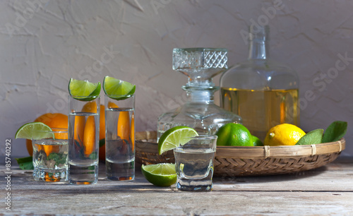 tequila and citrus fruits