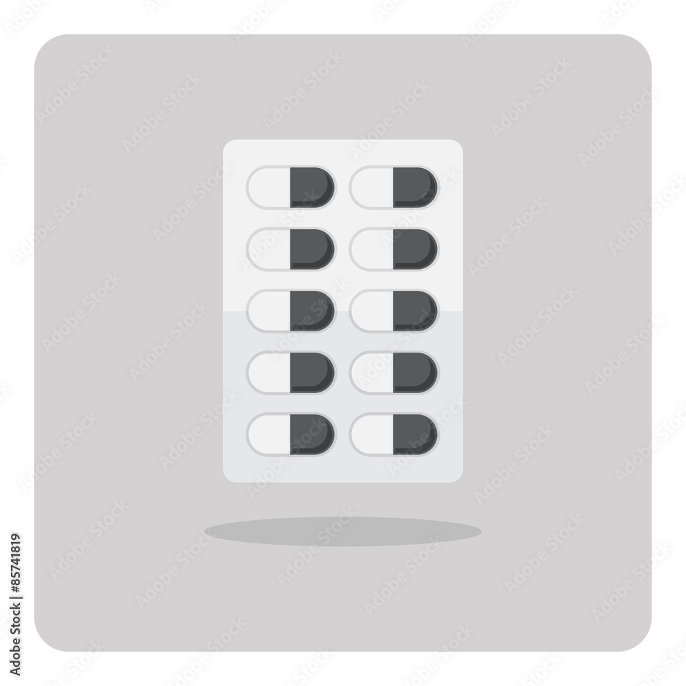 Vector of flat icon, pack of capsule on isolated background Vector of flat icon, pack of capsule on isolated background