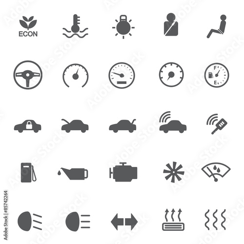Car dashboard icons. Vector illustration.
