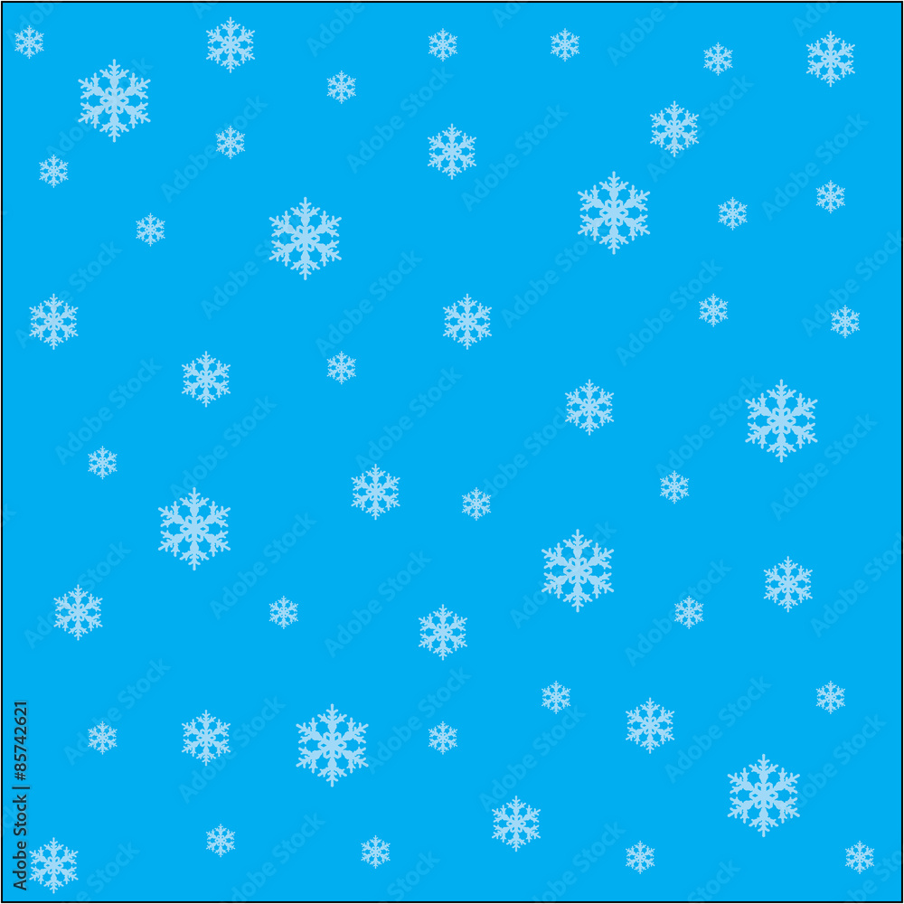 falling snowflakes on the blue background vector image EPS10