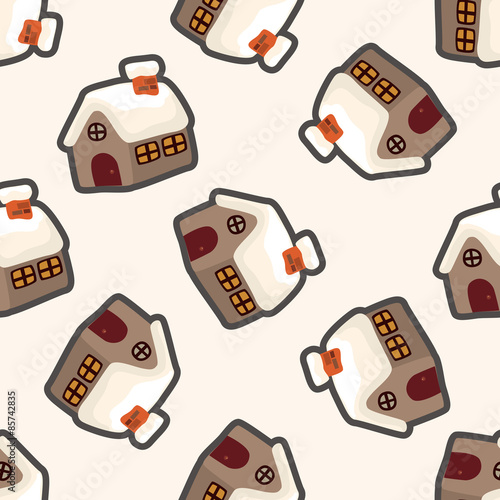 Gingerbread house , cartoon seamless pattern background