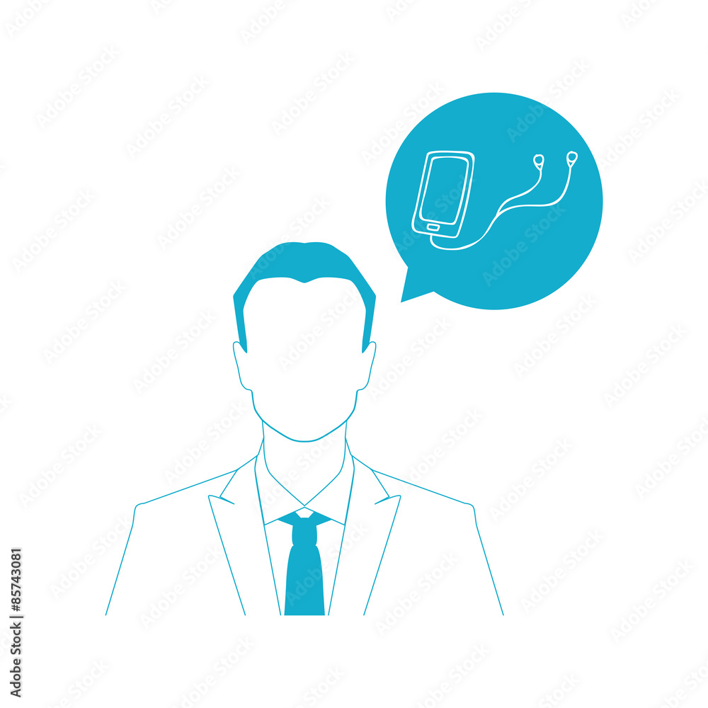 Businessman and mobile phone icon Businessman and mobile phone icon