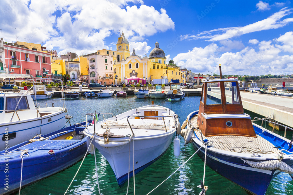 colorful Procida island , Campania.Italy