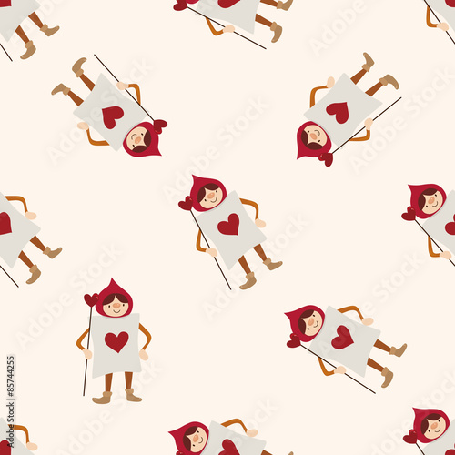 alice in wonderland , cartoon seamless pattern background
