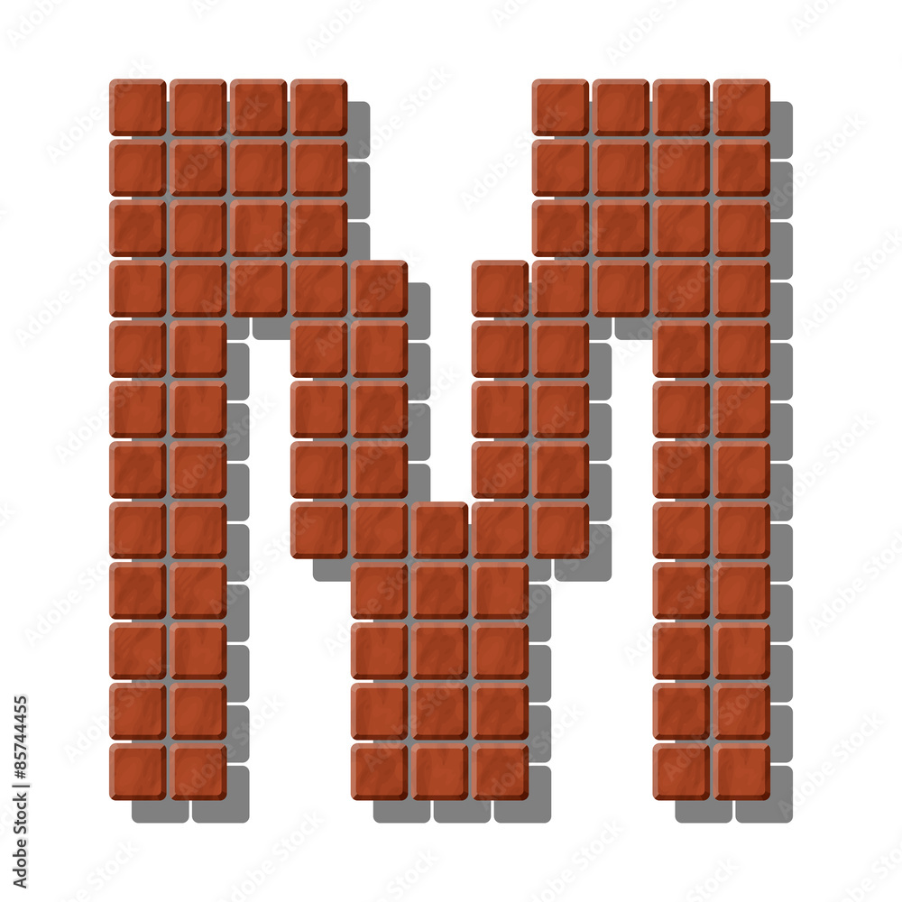 Letter M made from realistic stone tiles Letter M made from realistic stone tiles