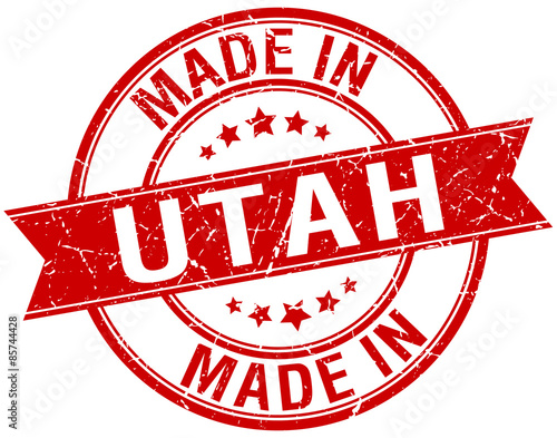made in Utah red round vintage stamp