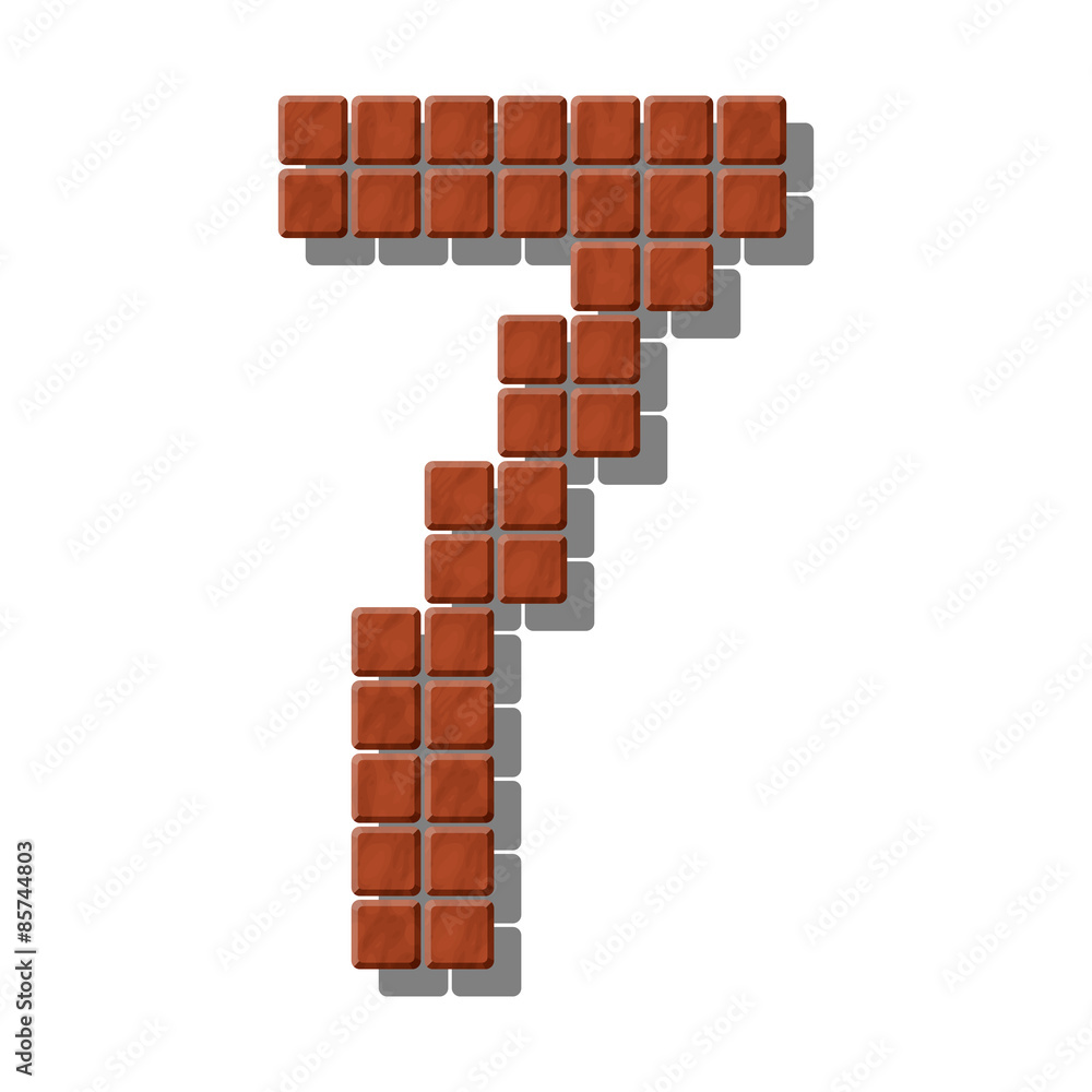 Number 7 made from realistic stone tiles Number 7 made from realistic stone tiles