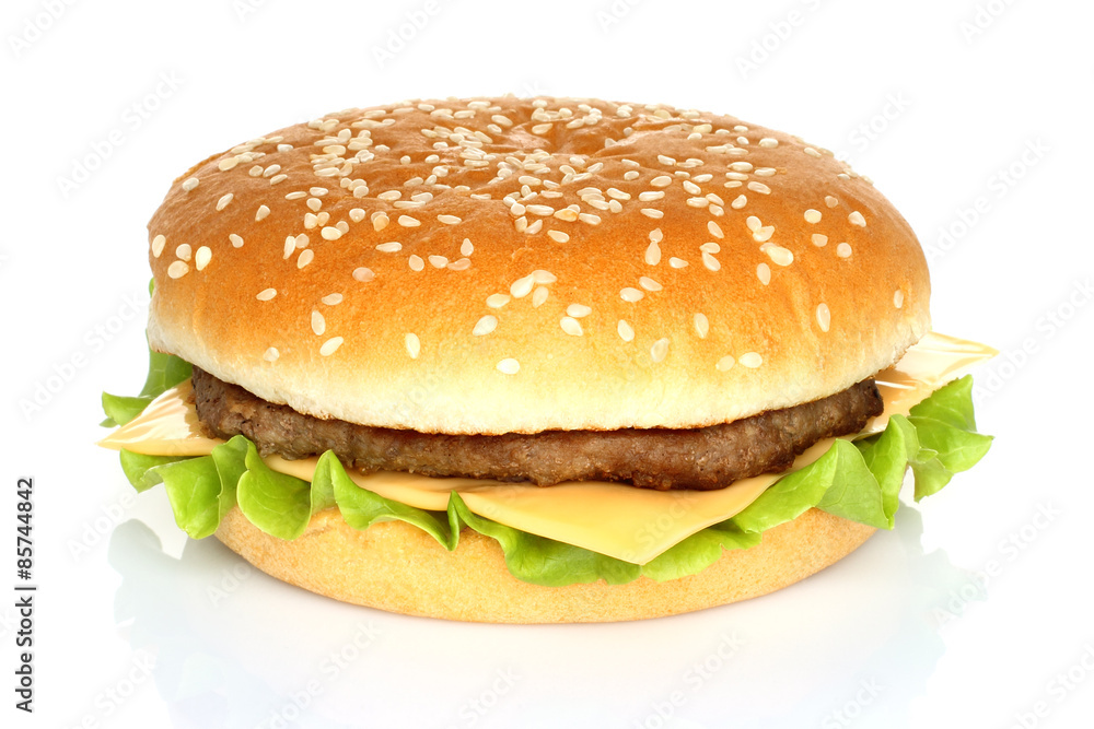 Big hamburger on white background Big hamburger on white background