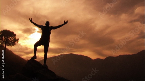Wallpaper Mural Man on mountain holding out arms Torontodigital.ca