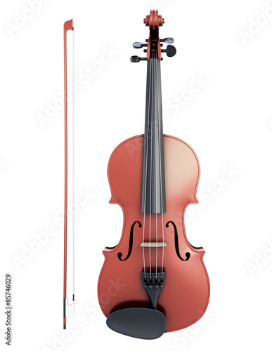 Violin and fiddlestick front view