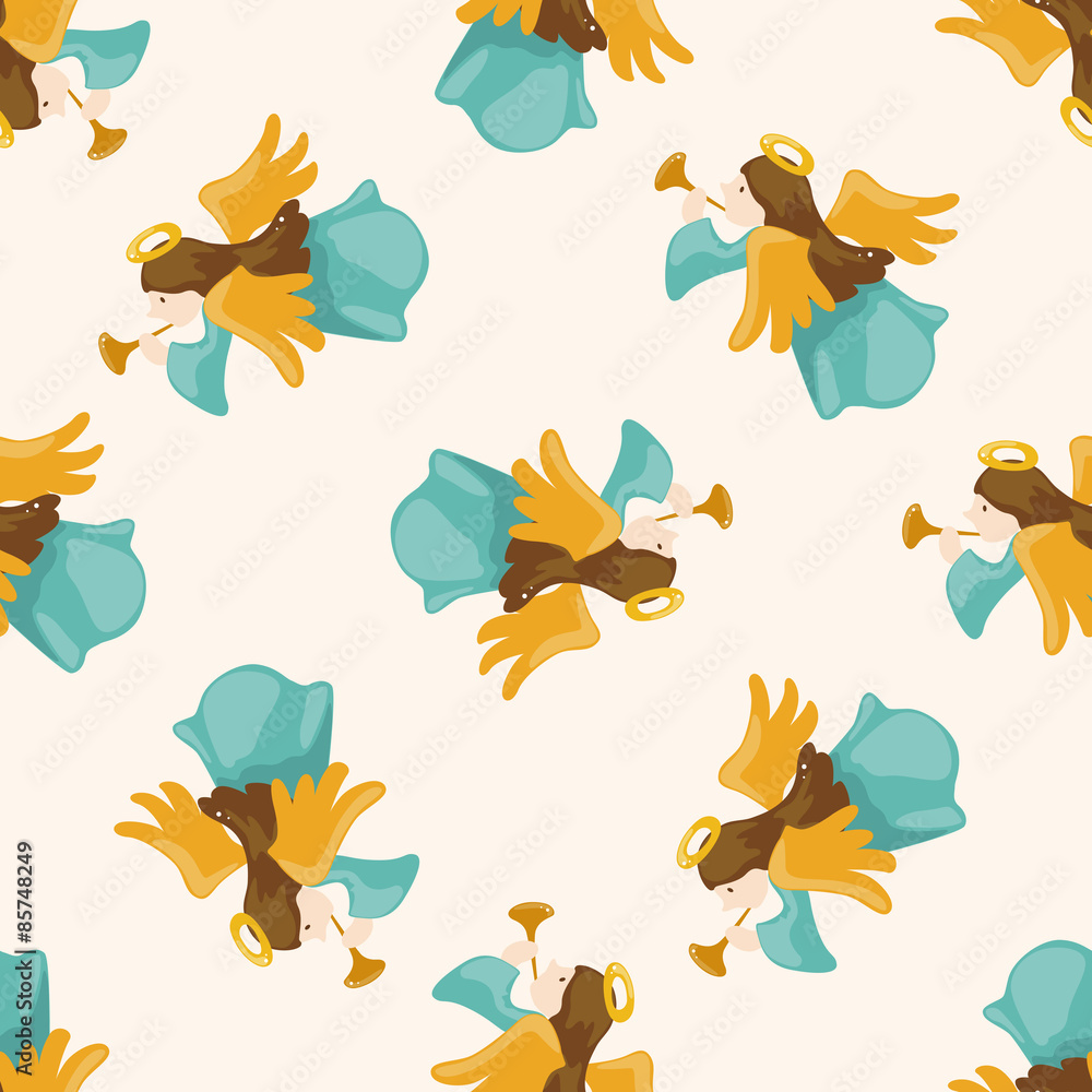 Naklejka premium angel , cartoon seamless pattern background