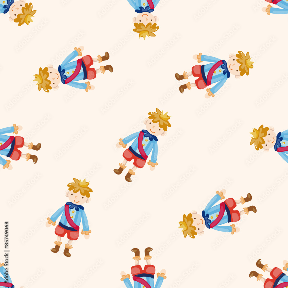 Obraz premium Royal theme prince , cartoon seamless pattern background