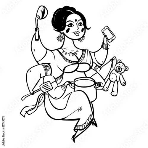 Housewife vector illustration isolated background