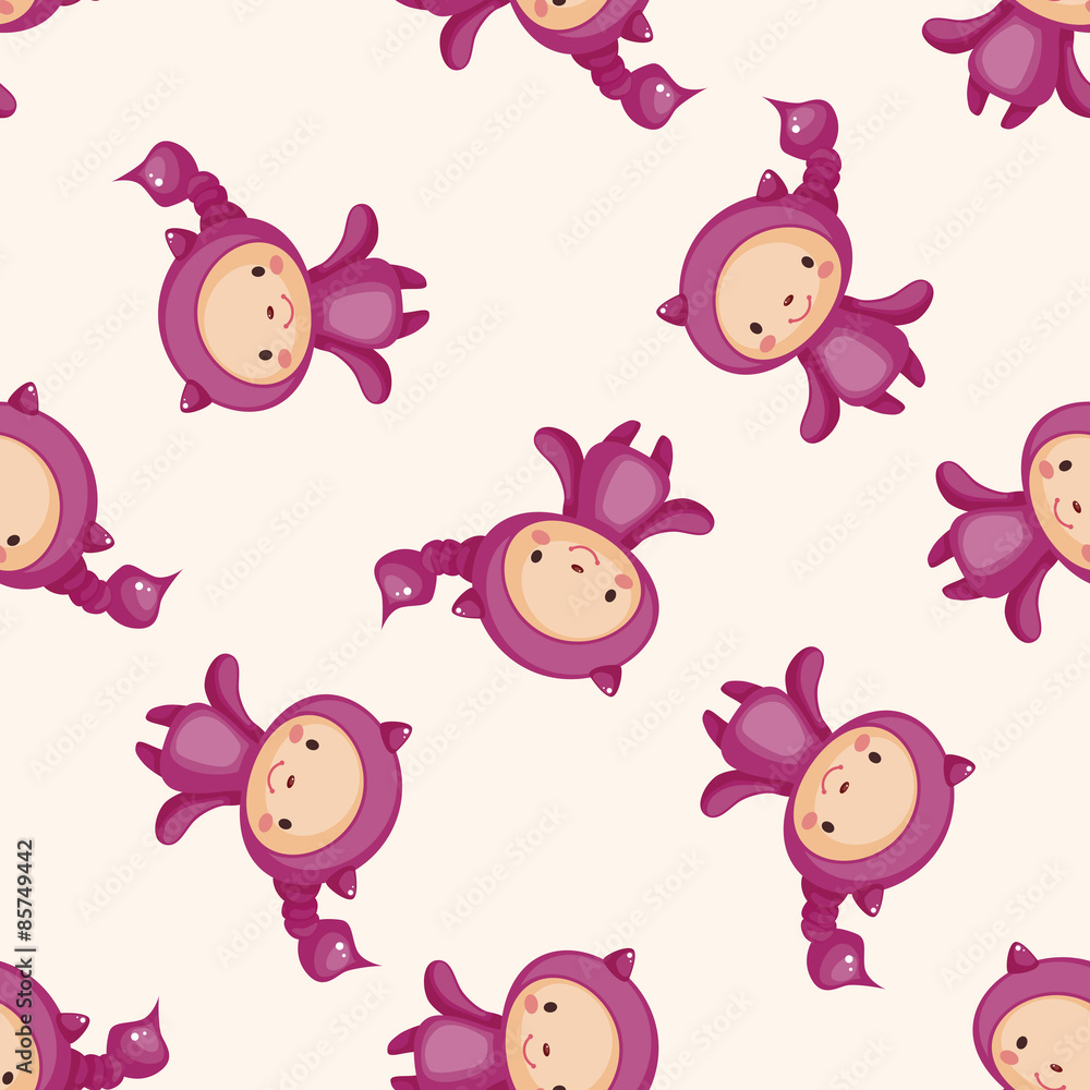 Constellation Scorpio , cartoon seamless pattern background Constellation Scorpio , cartoon seamless pattern background