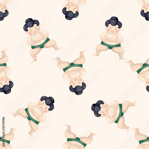 Sumo , cartoon seamless pattern background