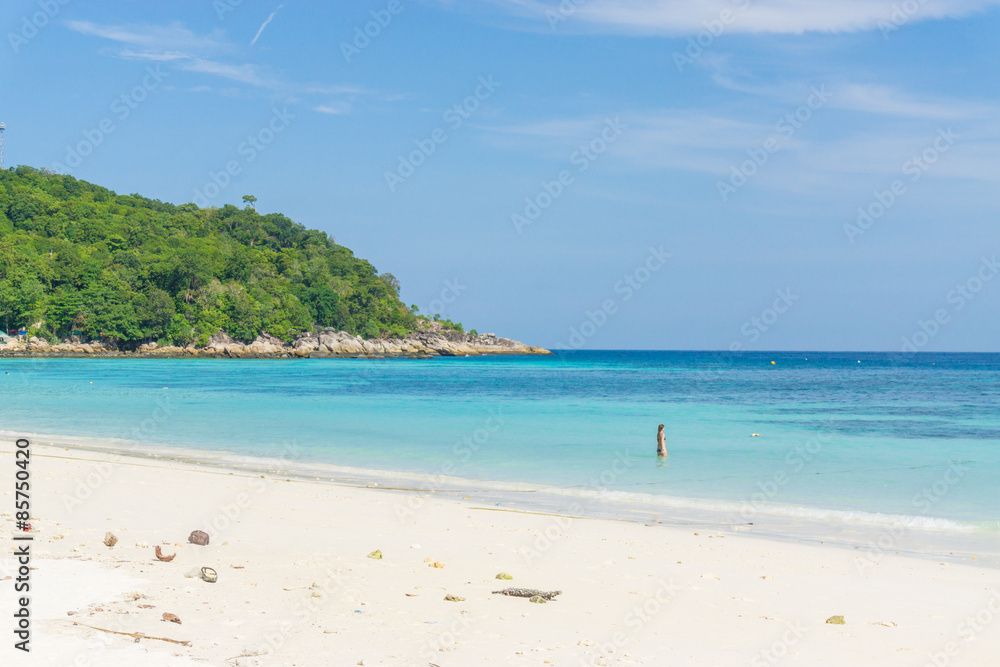 Sand and beach with blue sky, Lipe island
