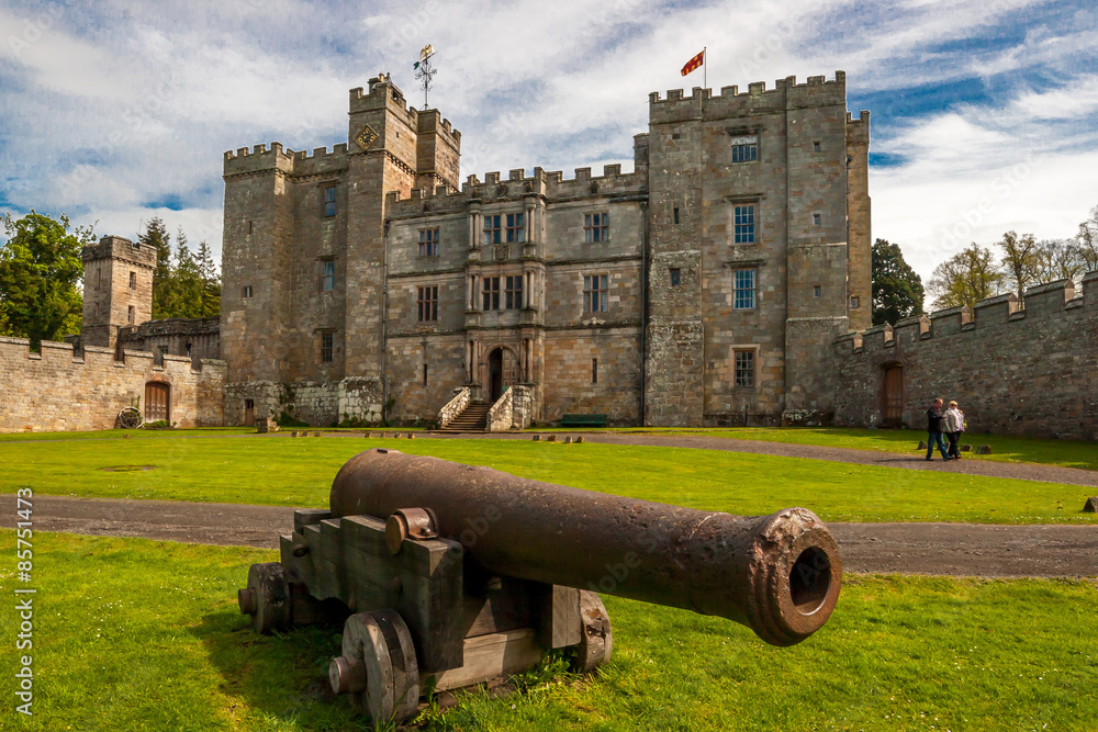Chillingham Castle with Cannon