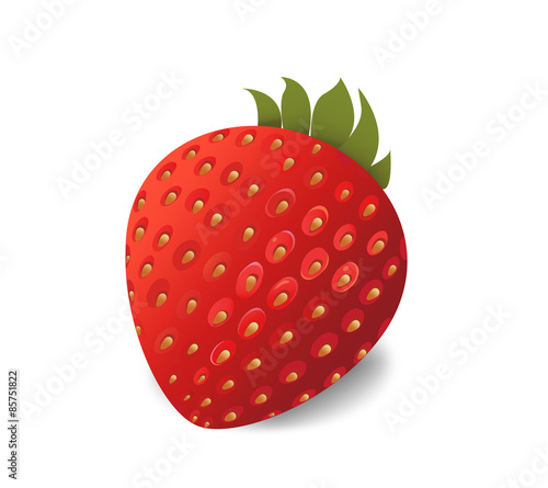 Strawberry looking fresh isolated on white background