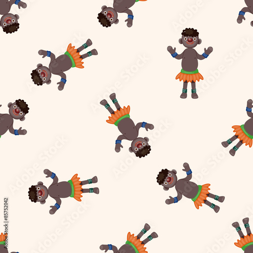 Aborigines , cartoon seamless pattern background