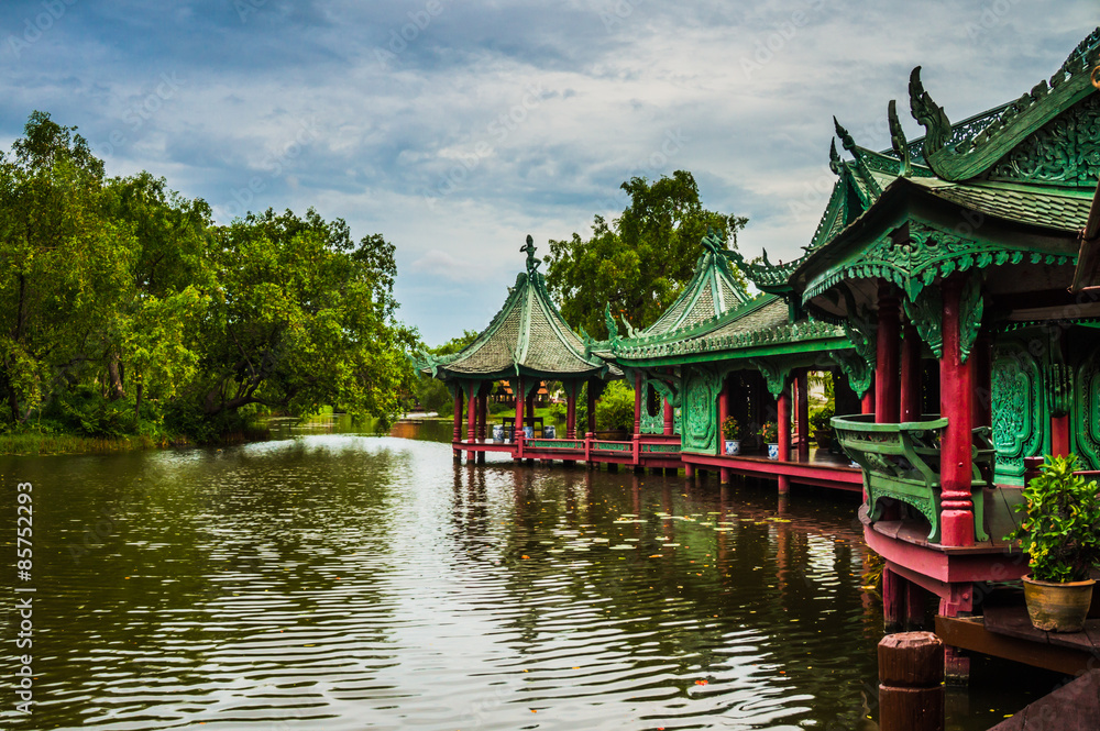 chinese Pavilion at ancient city, Samutprakan province, Thailand. chinese Pavilion at ancient city, Samutprakan province, Thailand.