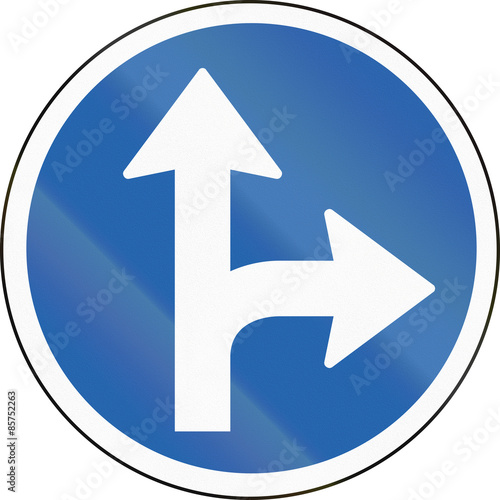 Free Download Icelandic traffic sign: Go straight or right - GFXLoad