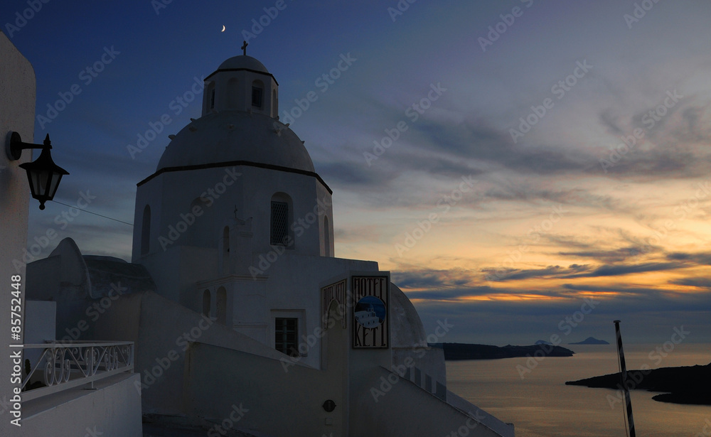 Santorini Greece famous with romantic and beautiful sunsets