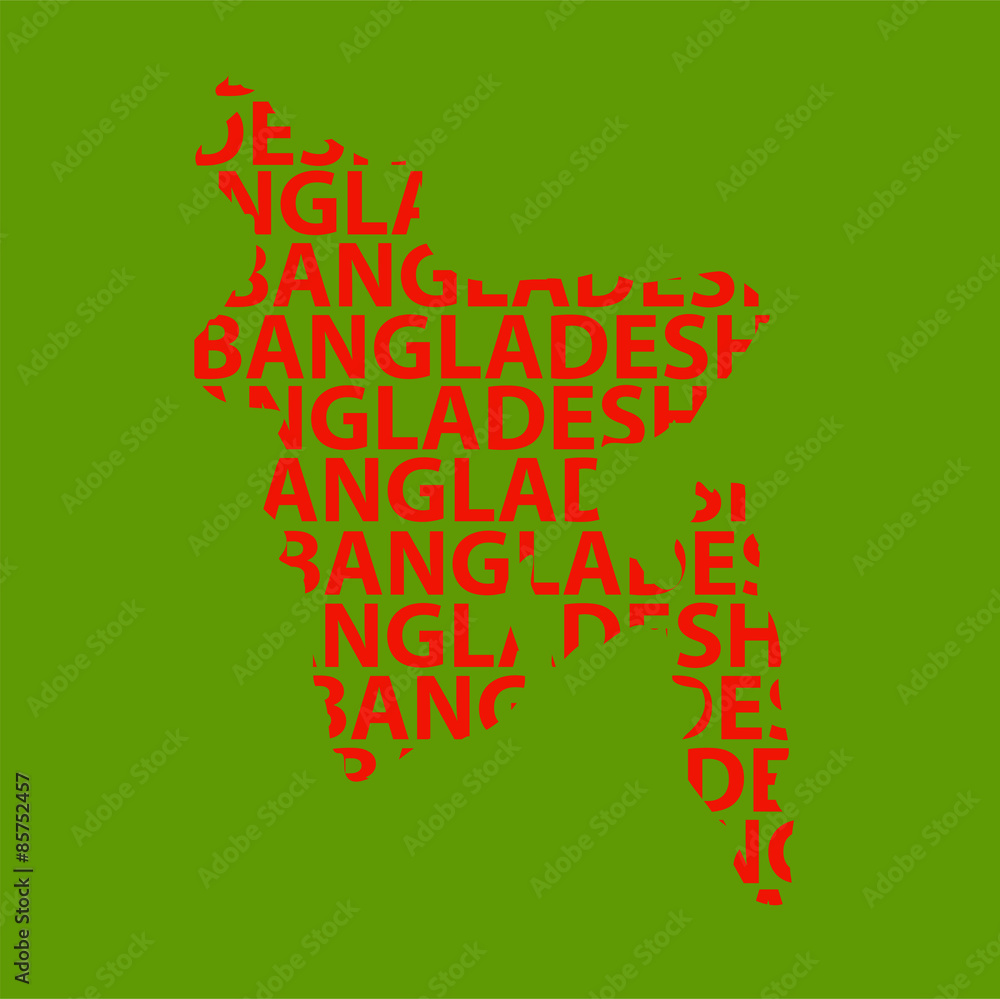 Map of Bangladesh with text inside Map of Bangladesh with text inside