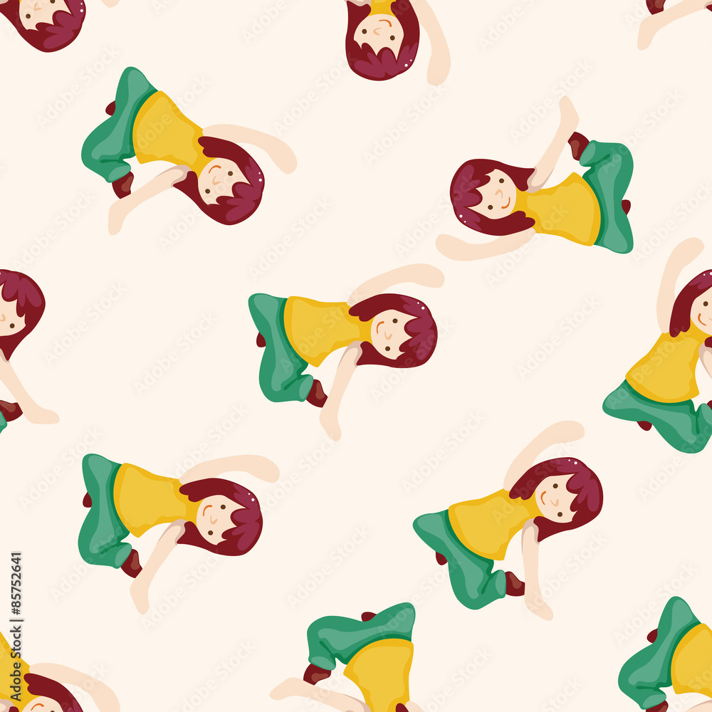 Naklejka premium dancer , cartoon seamless pattern background