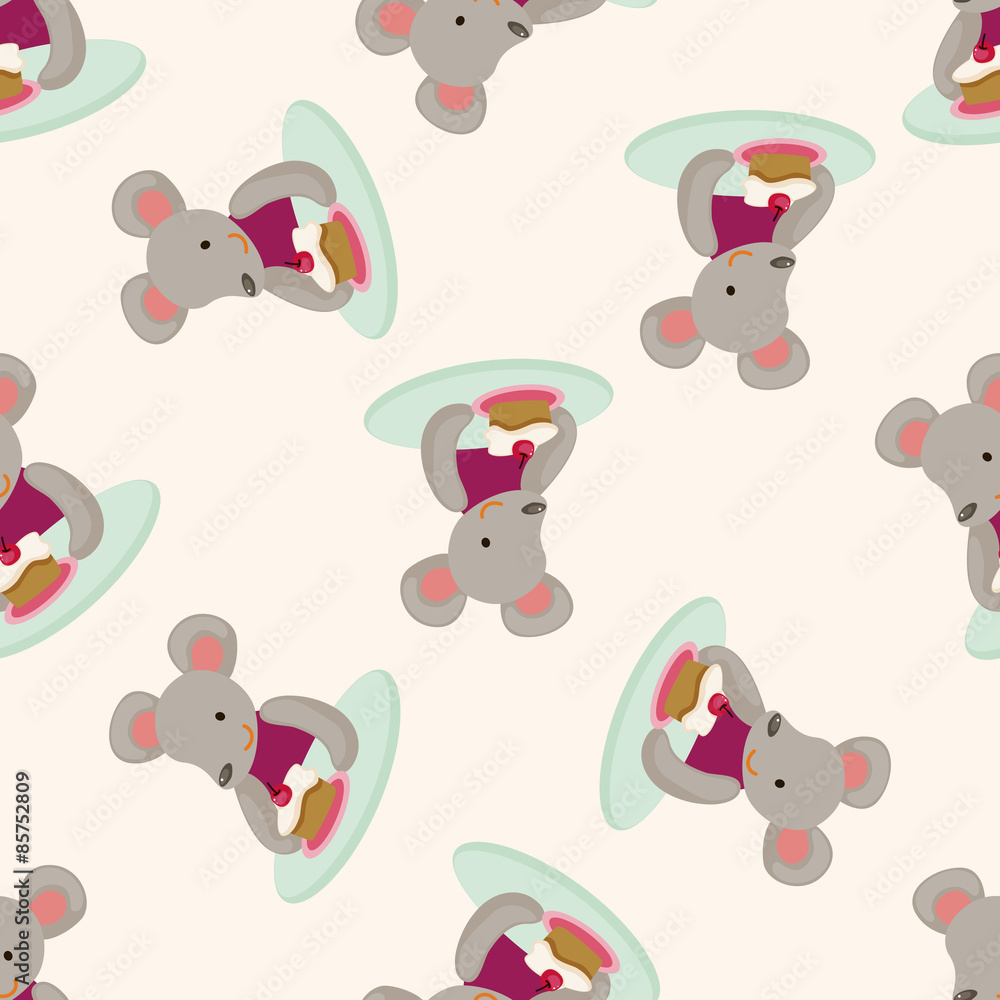 Naklejka premium animal having afternoon tea , cartoon seamless pattern background