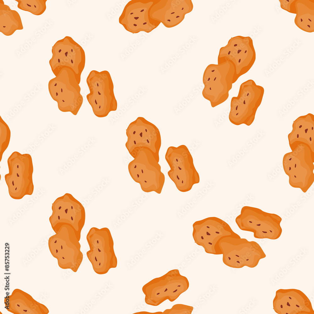 Fried foods theme chicken nuggets , cartoon seamless pattern background Fried foods theme chicken nuggets , cartoon seamless pattern background
