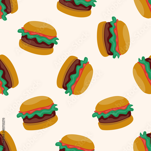 hamburger , cartoon seamless pattern background