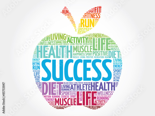 Colorful Success apple word cloud concept