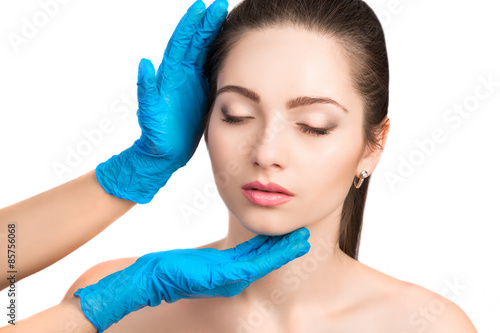 female face with beauty treatment
