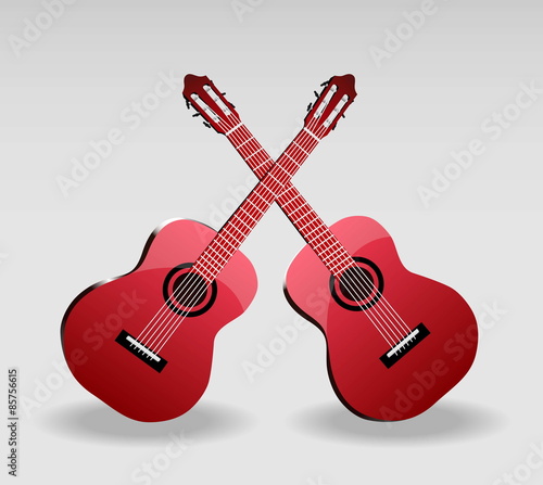 Detailed vector illustration of classical guitar.