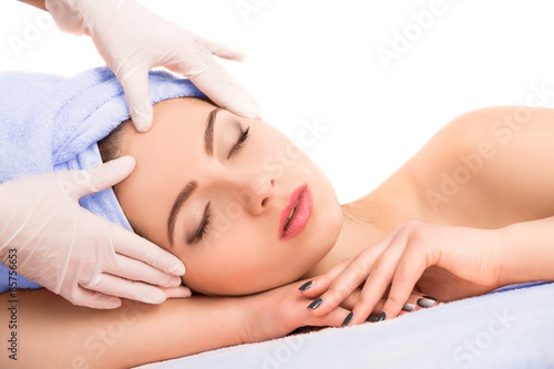 woman receiving spa