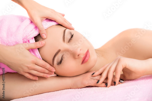 woman receiving spa