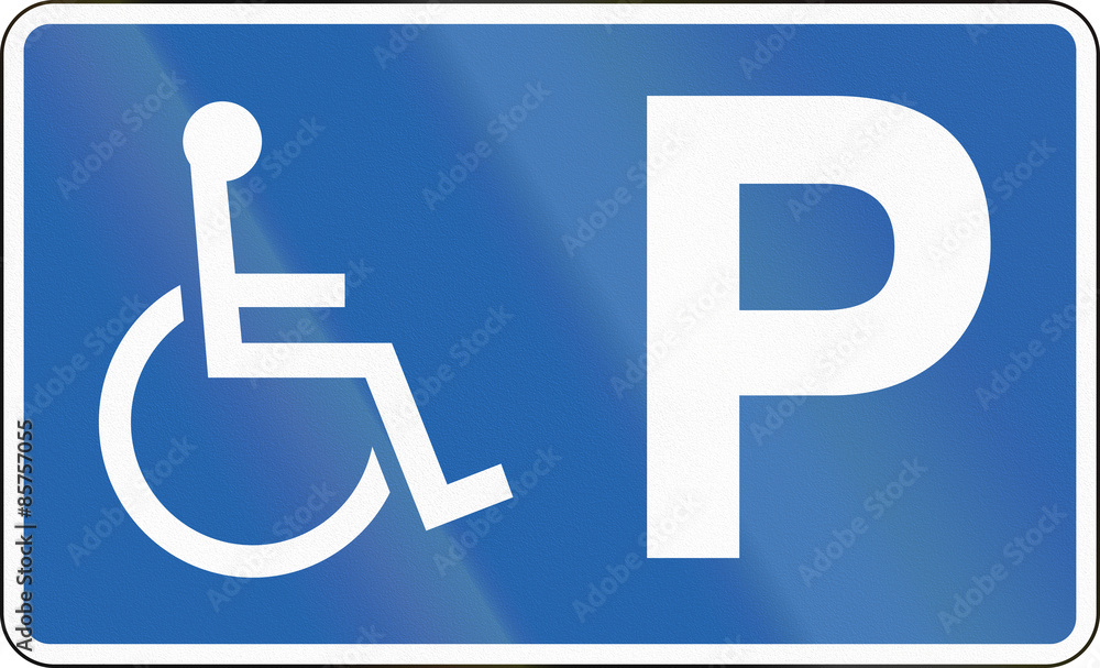 Road sign in Iceland - Disabled Parking Road sign in Iceland - Disabled Parking