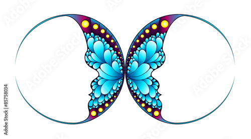Butterfly with two face silhouette.