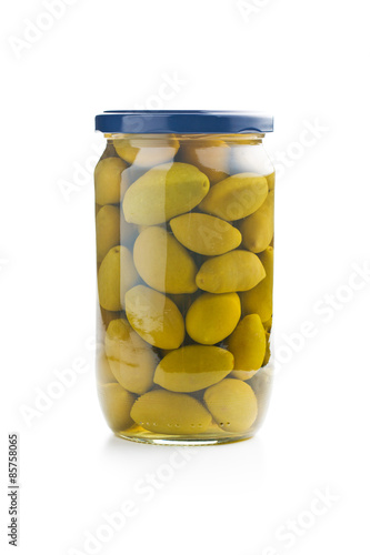 green olives in jar