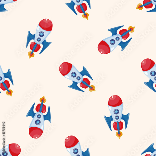 spaceship , cartoon seamless pattern background