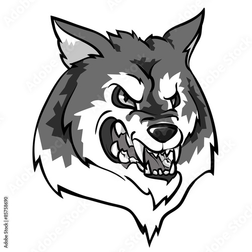 Wolf mascot, team label design.