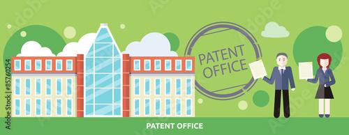Patent Office Concept in Flat Design